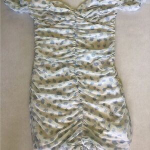 Tiger Mist Floral romper Shorts - Blue and Cream